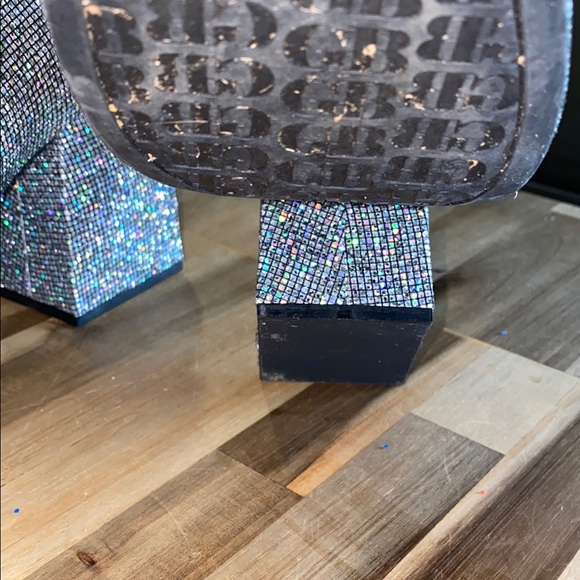 Gianni Bini silver holographic Sparkling Mary Jane square Heels - Picture 12 of 15